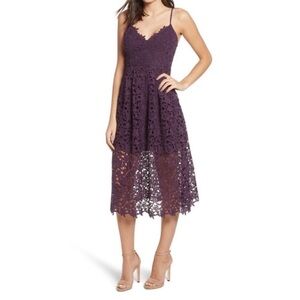 ASTR midi lace dress